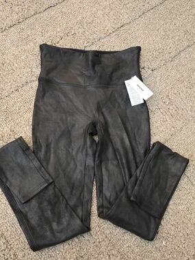 SPANX Black Faux Leather Leggings